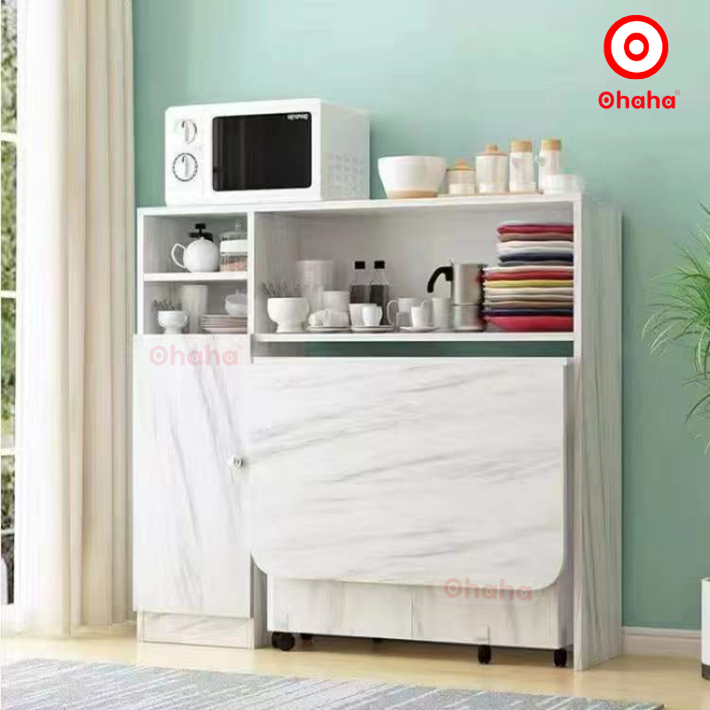 Bộ bàn ăn thông minh xếp gọn có ghế kèm hệ tủ đồ - BA011