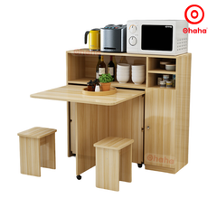 Bộ bàn ăn thông minh xếp gọn có ghế kèm hệ tủ đồ - BA011