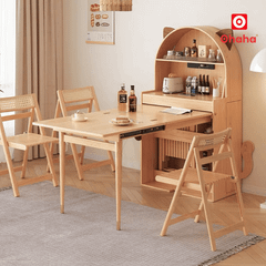 Bàn ăn xếp gọn kết hợp tủ bếp hiện đại hình tai mèo OHAHA - BA042
