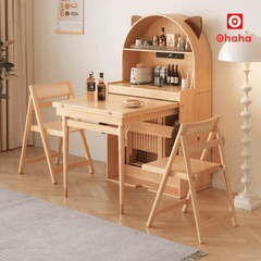 Bàn ăn xếp gọn kết hợp tủ bếp hiện đại hình tai mèo OHAHA - BA042