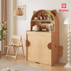 Bàn ăn xếp gọn kết hợp tủ bếp hiện đại hình tai mèo OHAHA - BA042