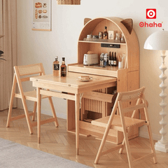 Bàn ăn xếp gọn kết hợp tủ bếp hiện đại hình tai mèo OHAHA - BA042