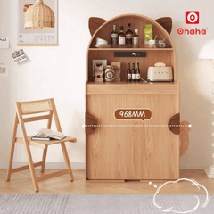 Bàn ăn xếp gọn kết hợp tủ bếp hiện đại hình tai mèo OHAHA - BA042