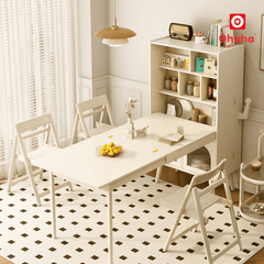 Bộ bàn ăn xếp gọn kết hợp tủ bếp hình mặt cười hiện đại OHAHA - BA041