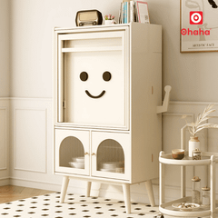 Bộ bàn ăn xếp gọn kết hợp tủ bếp hình mặt cười hiện đại OHAHA - BA041