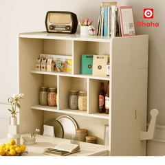 Bộ bàn ăn xếp gọn kết hợp tủ bếp hình mặt cười hiện đại OHAHA - BA041