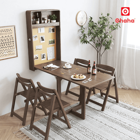 Bộ bàn ăn xếp gọn treo tường đa năng hiện đại OHAHA - BA045