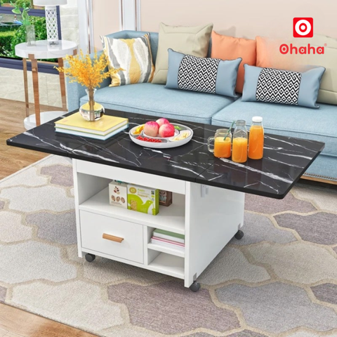 Bàn ăn thông minh xếp gọn Ohaha có bánh xe - BDN011