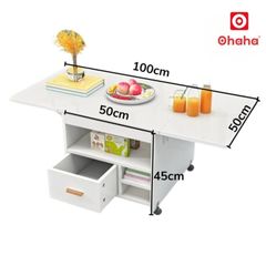 Bàn ăn thông minh xếp gọn Ohaha có bánh xe - BDN011