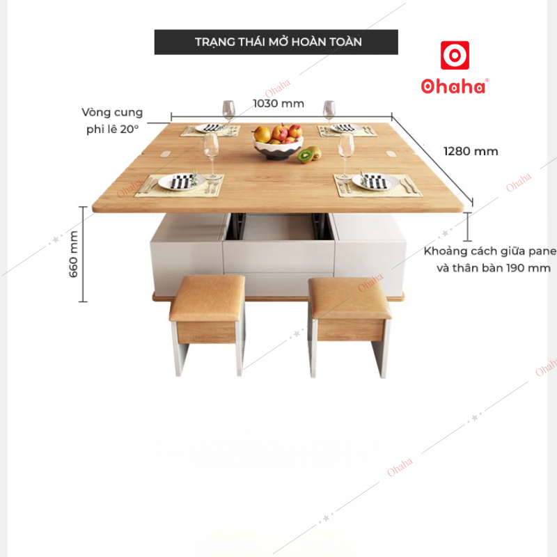 Bàn Đa Năng Xếp Gọn Đa Năng 3 Trong 1 Ohaha - BDN008