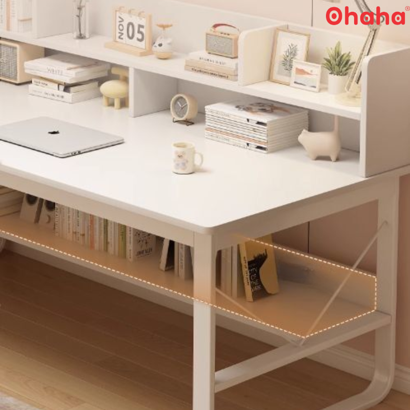 Bàn Học Chân Sắt Có Kệ Sách Cho Bé OHAHA - BH011