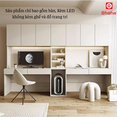 Bàn Học Đôi Có Hệ Tủ Đa Năng Kèm Led OHAHA - BH003