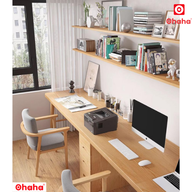 Bàn Học Đôi Cho Bé Kết Hợp Kệ Đa Năng OHAHA - BH005