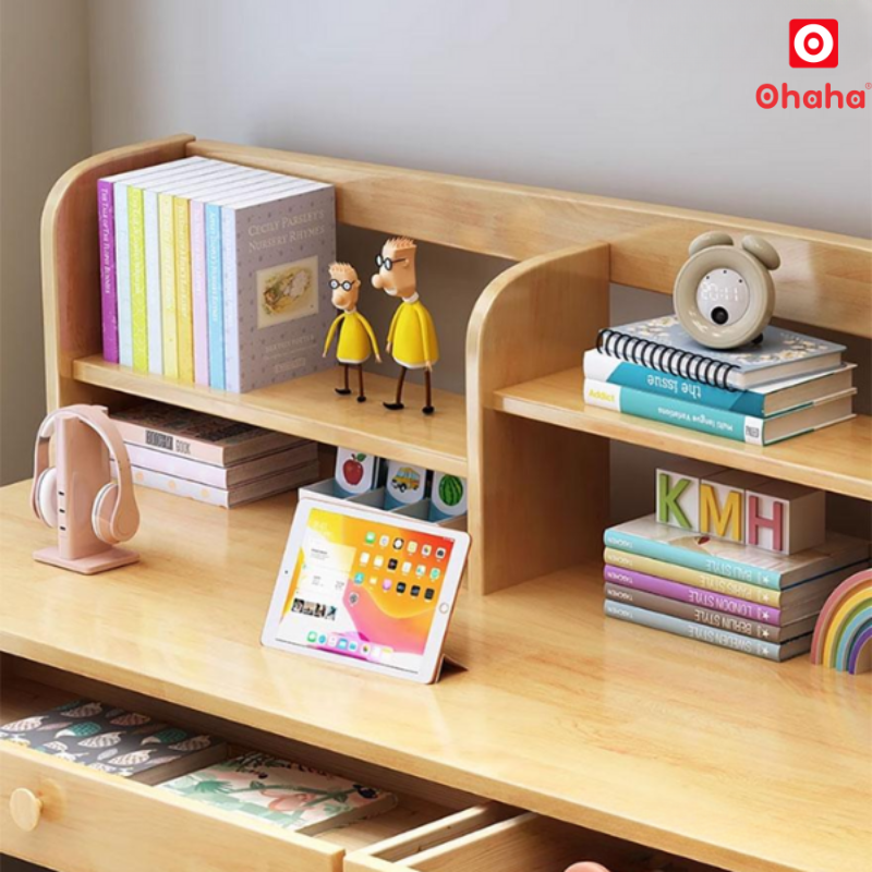 Bàn Học Đôi Có Kệ Sách Cho Bé OHAHA - BH004