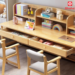 Bàn Học Đôi Có Kệ Sách Cho Bé OHAHA - BH004