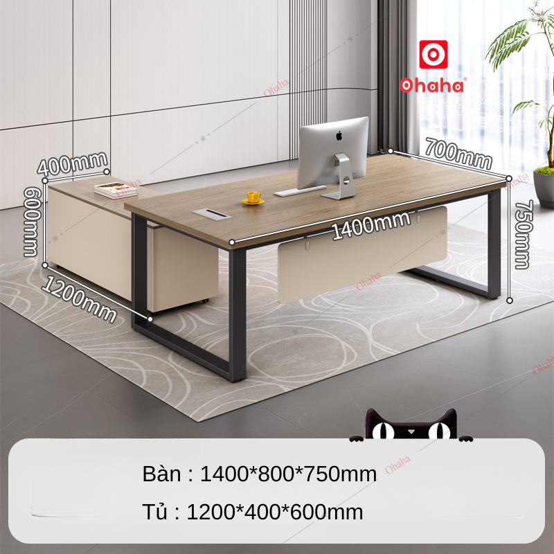 Bàn giám đốc cao cấp Ohaha (Kèm tủ) - BGD005