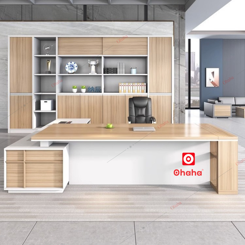 Trọn bộ gồm bàn giám đốc cao cấp và tủ hồ sơ Ohaha - BGD009