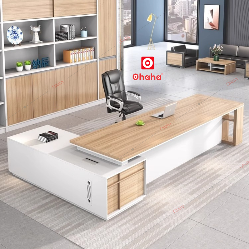 Trọn bộ gồm bàn giám đốc cao cấp và tủ hồ sơ Ohaha - BGD009