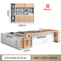 Trọn bộ gồm bàn giám đốc cao cấp và tủ hồ sơ Ohaha - BGD009