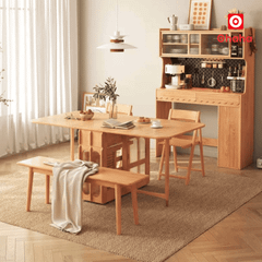 Bộ bàn ăn gấp gọn kết hợp tủ bếp hiện đại OHAHA - BA036