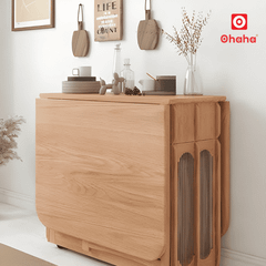 Bộ bàn ăn gấp gọn kết hợp tủ bếp hiện đại OHAHA - BA036