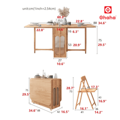 Bộ bàn ăn gấp gọn kết hợp tủ bếp hiện đại OHAHA - BA036