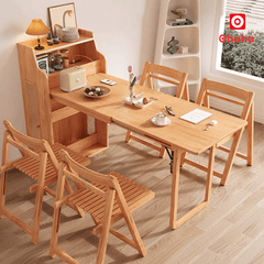 Bộ bàn ăn xếp gọn kết hợp tủ bếp hiện đại OHAHA - BA037