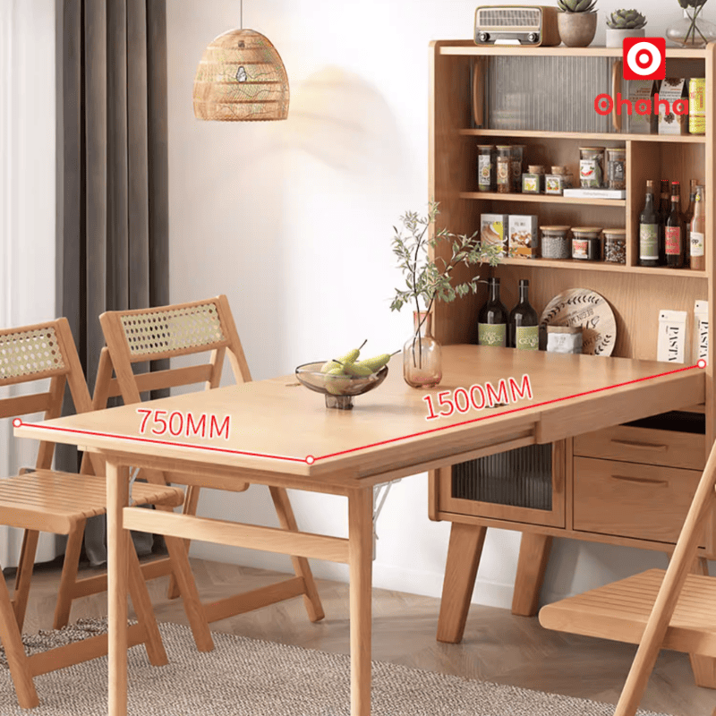 Bộ Bàn Ăn Xếp Gọn Kết Hợp Tủ Bếp Hình Mặt Quạo Hiện Đại OHAHA - BA043 - Chưa Kèm Ghế