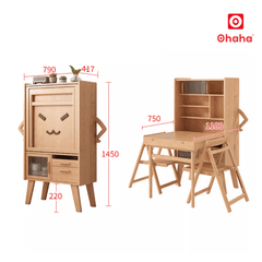 Bộ Bàn Ăn Xếp Gọn Kết Hợp Tủ Bếp Hình Mặt Quạo Hiện Đại OHAHA - BA043 - Chưa Kèm Ghế