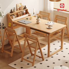 Bộ bàn ăn xếp gọn kết hợp tủ đựng gia vị hiện đại OHAHA - BA040