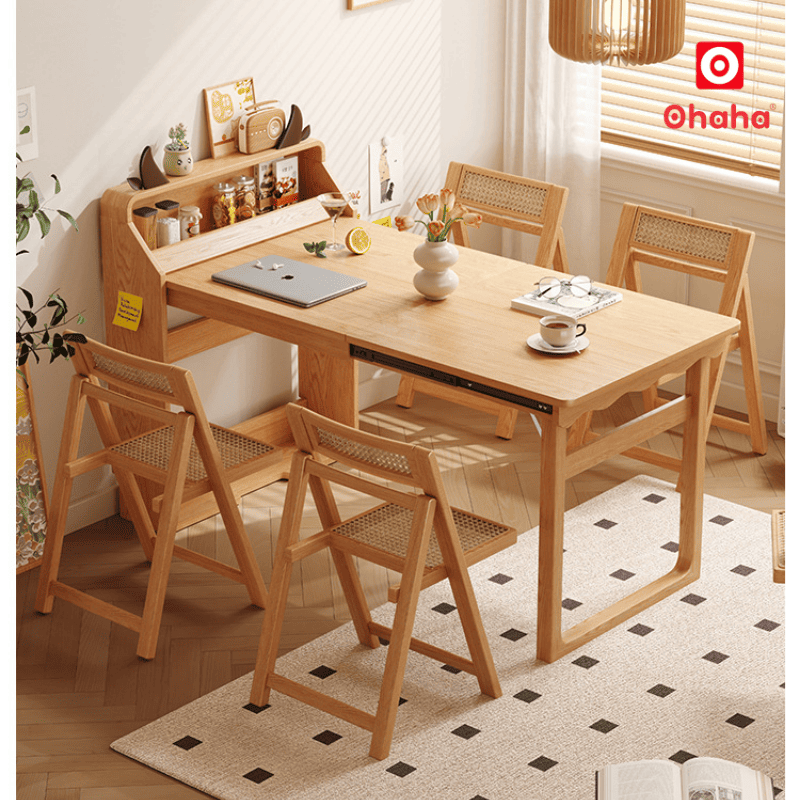 Bộ bàn ăn xếp gọn kết hợp tủ đựng gia vị hiện đại OHAHA - BA040