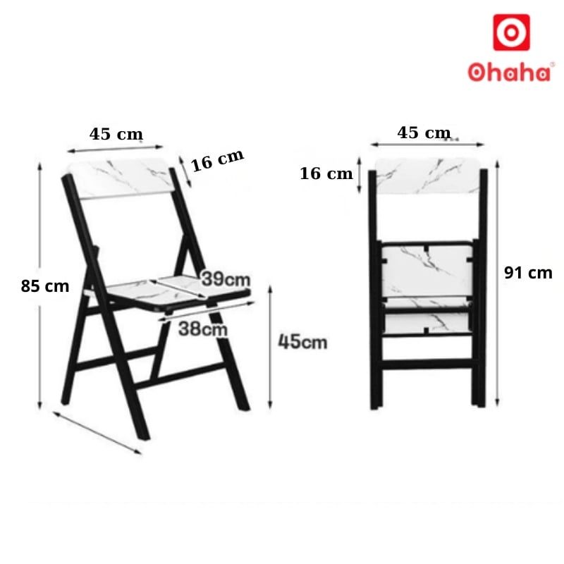 Bàn ăn gấp gọn thông minh có ghế và bánh xe Ohaha - BA023