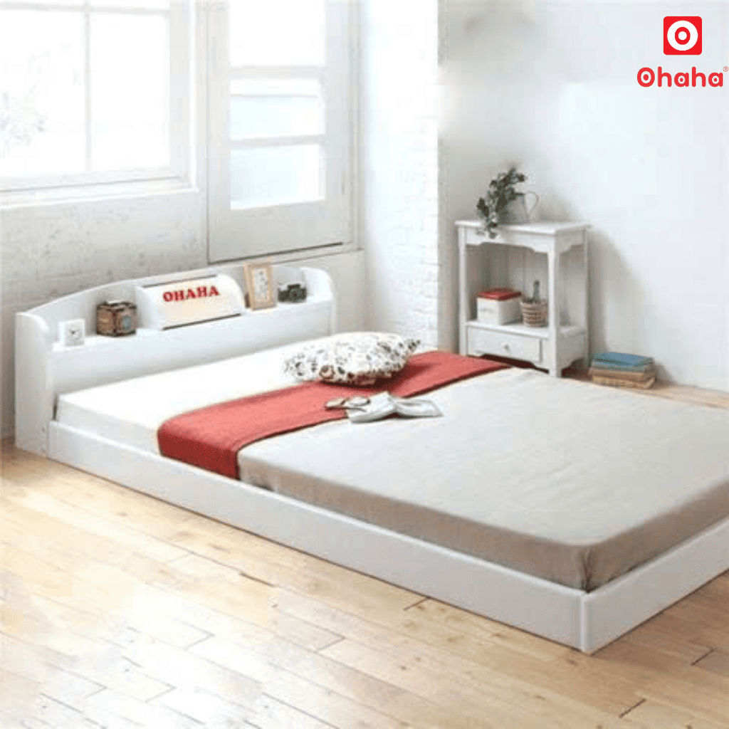 Giường Ngủ Cao Cấp HMR Lõi Xanh Chống Ẩm OHAHA Japanese Style - White Bed