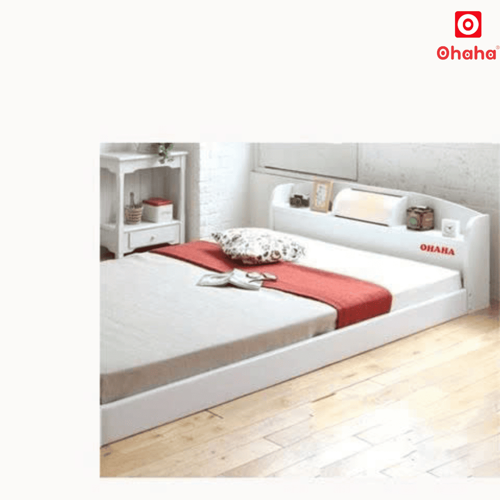 Giường Ngủ Cao Cấp HMR Lõi Xanh Chống Ẩm OHAHA Japanese Style - White Bed