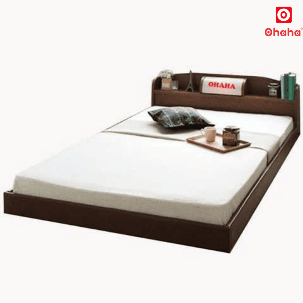 Giường Ngủ Cao Cấp HMR Lõi Xanh Chống Ẩm OHAHA Japanese Style - Brown Bed