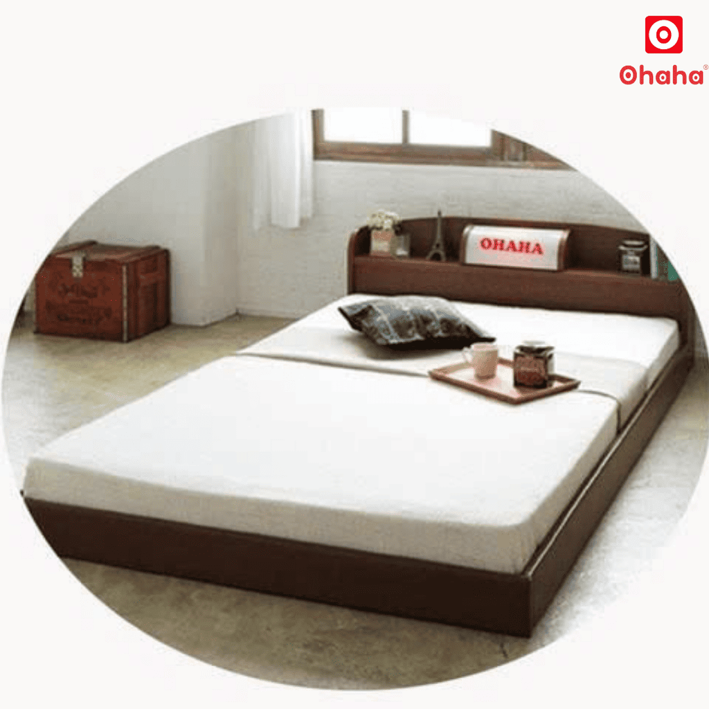 Giường Ngủ Cao Cấp HMR Lõi Xanh Chống Ẩm OHAHA Japanese Style - Brown Bed