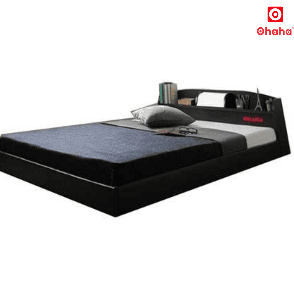 Giường Ngủ Cao Cấp HMR Lõi Xanh Chống Ẩm OHAHA Japanese Style - Black Bed
