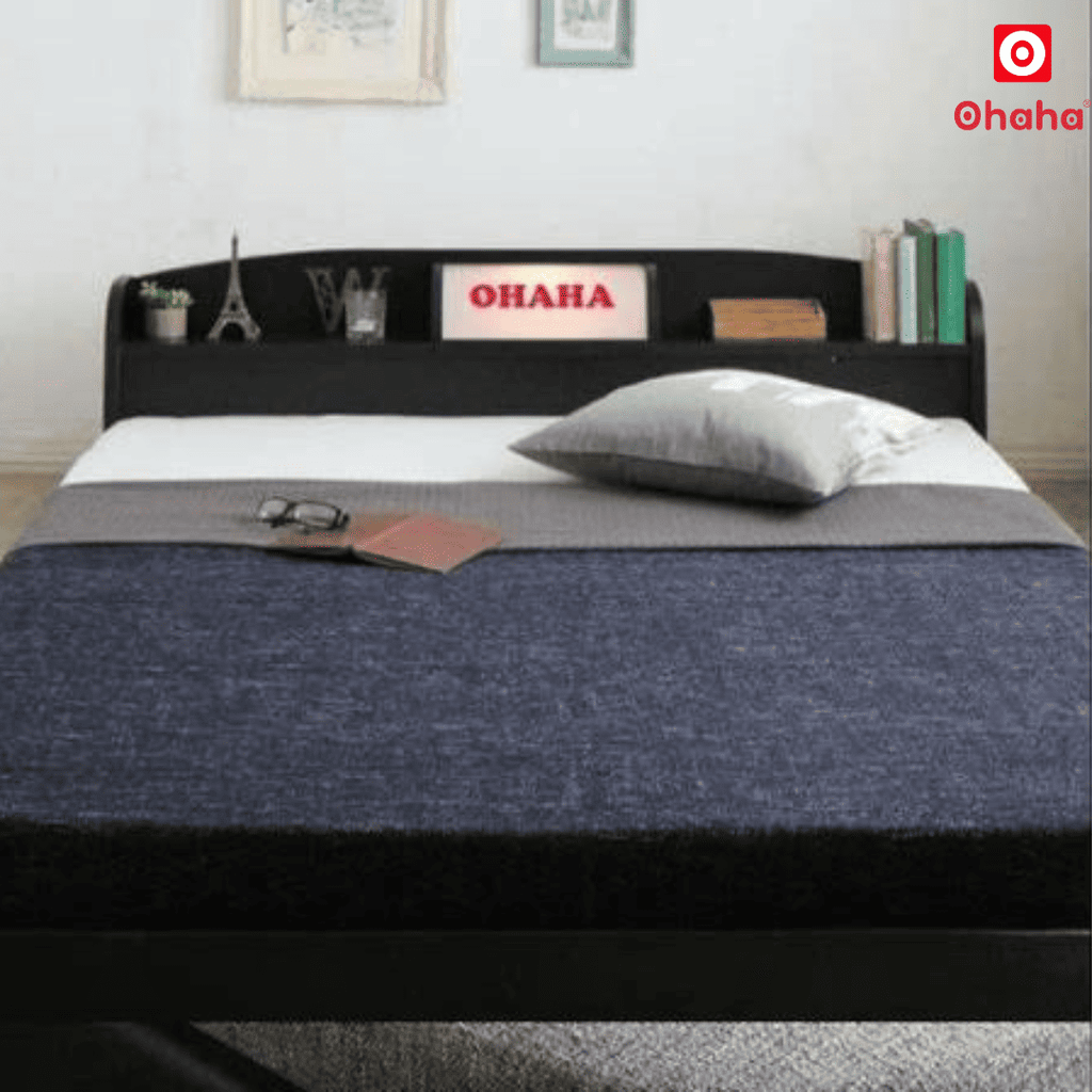 Giường Ngủ Cao Cấp HMR Lõi Xanh Chống Ẩm OHAHA Japanese Style - Black Bed
