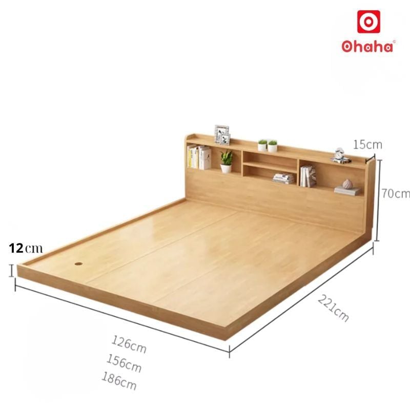 Giường ngủ kiểu Nhật Tatami gỗ công nghiệp Ohaha - GB010