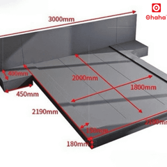 Giường ngủ bệt kiểu Nhật kèm vách đầu giường Ohaha - GB003