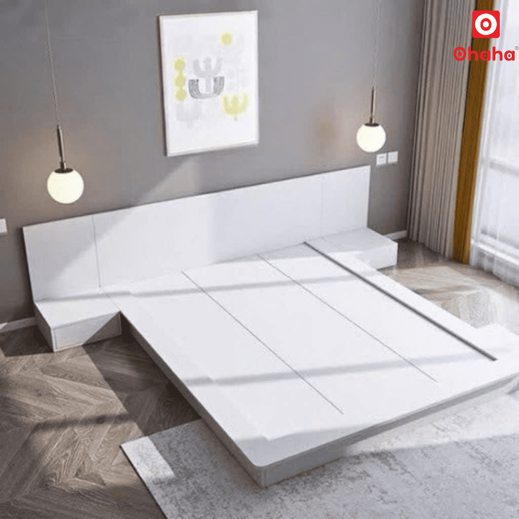Giường ngủ bệt kiểu Nhật kèm vách đầu giường Ohaha - GB003