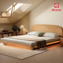 Giường ngủ bệt kiểu Nhật gỗ tự nhiên cao cấp OHAHA - GGTN015