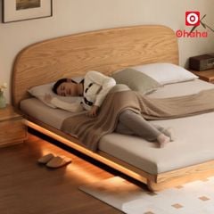 Giường ngủ bệt kiểu Nhật gỗ tự nhiên cao cấp OHAHA - GGTN015