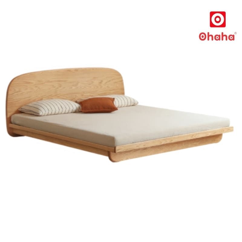 Giường ngủ bệt kiểu Nhật gỗ tự nhiên cao cấp OHAHA - GGTN015
