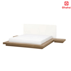 Giường ngủ bệt kiểu Nhật kèm vách và bọc nệm đầu giường Ohaha - GB006