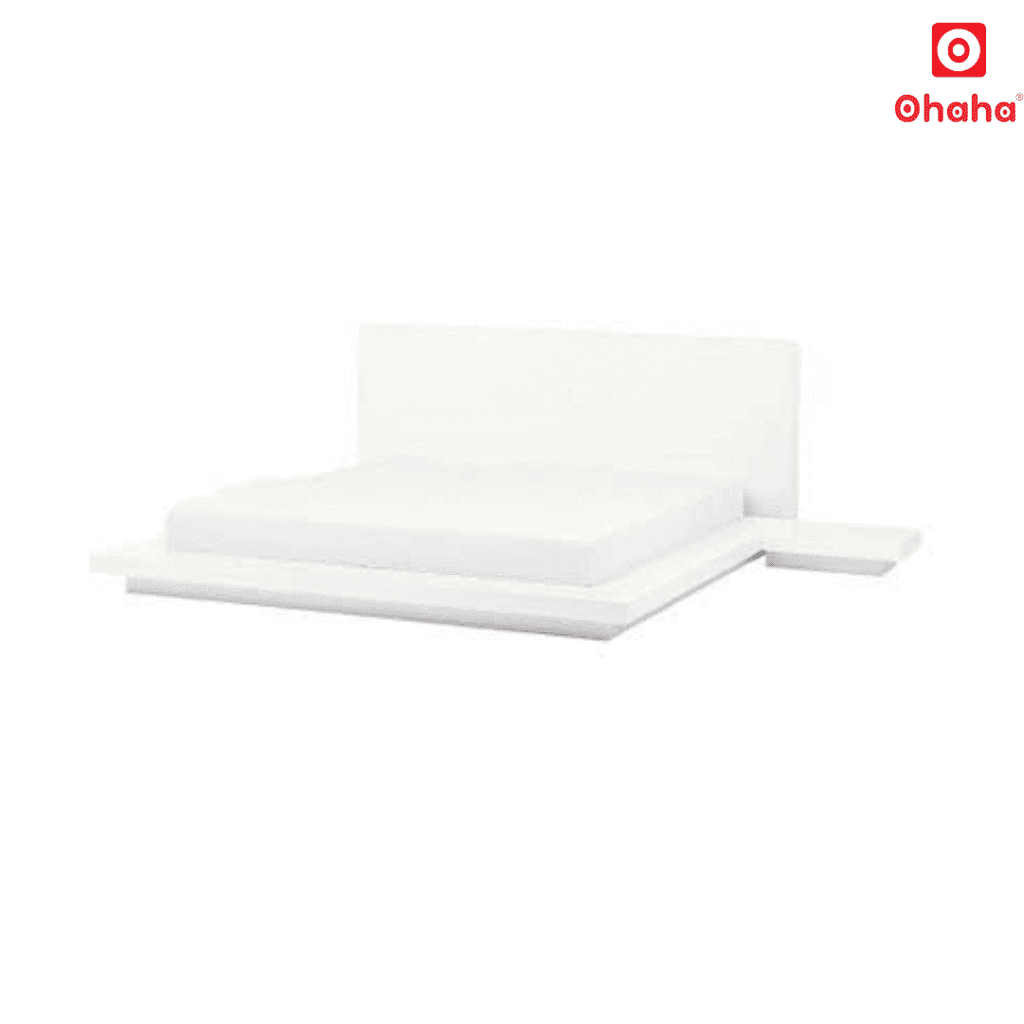 Giường ngủ bệt kiểu Nhật kèm vách và bọc nệm đầu giường Ohaha - GB007