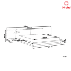 Giường ngủ bệt kiểu Nhật kèm vách và bọc nệm đầu giường Ohaha - GB007