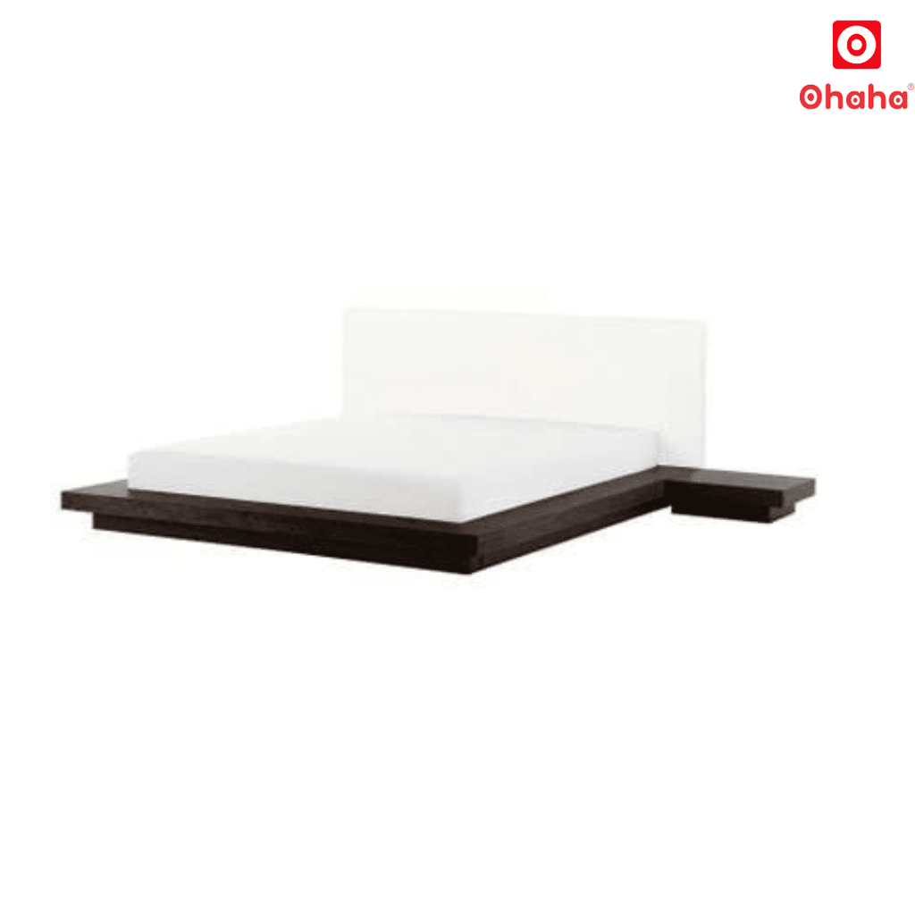 Giường ngủ bệt kiểu Nhật kèm vách và bọc nệm đầu giường Ohaha - GB008