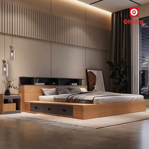 Giường ngủ bệt phong cách Nhật Bản hiện đại OHAHA - GB019
