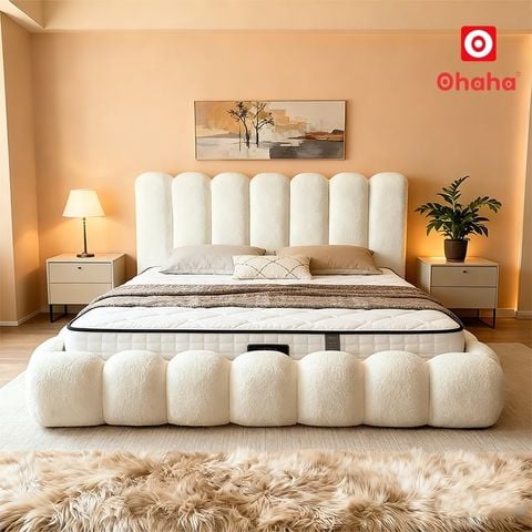 Giường ngủ bọc nệm kiểu mây hiện đại OHAHA - GN050